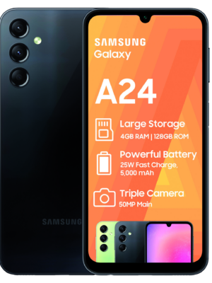 SAMSUNG A24 128GB | PANTALLA AMOLED 6.5″ | MediaTek Helio G99 | CAMARA 13 MP f/2.2 + 50 MP f/1.8